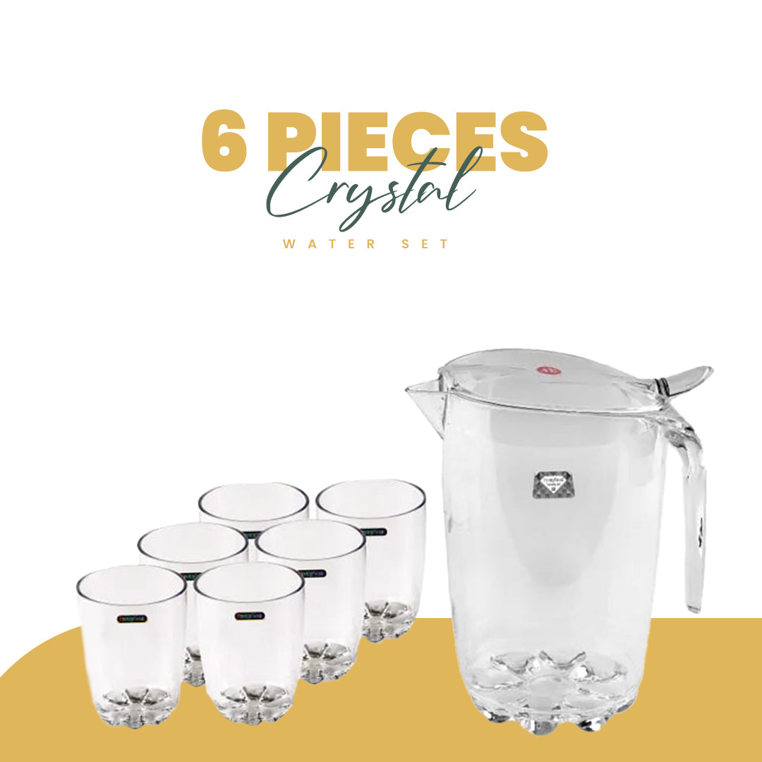 6 pieces Crystal Water Set – 6 pieces Glass with 1 piece Jug